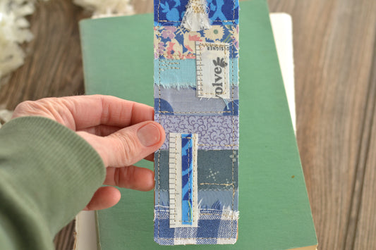 BLUE Scrappy Bookmark