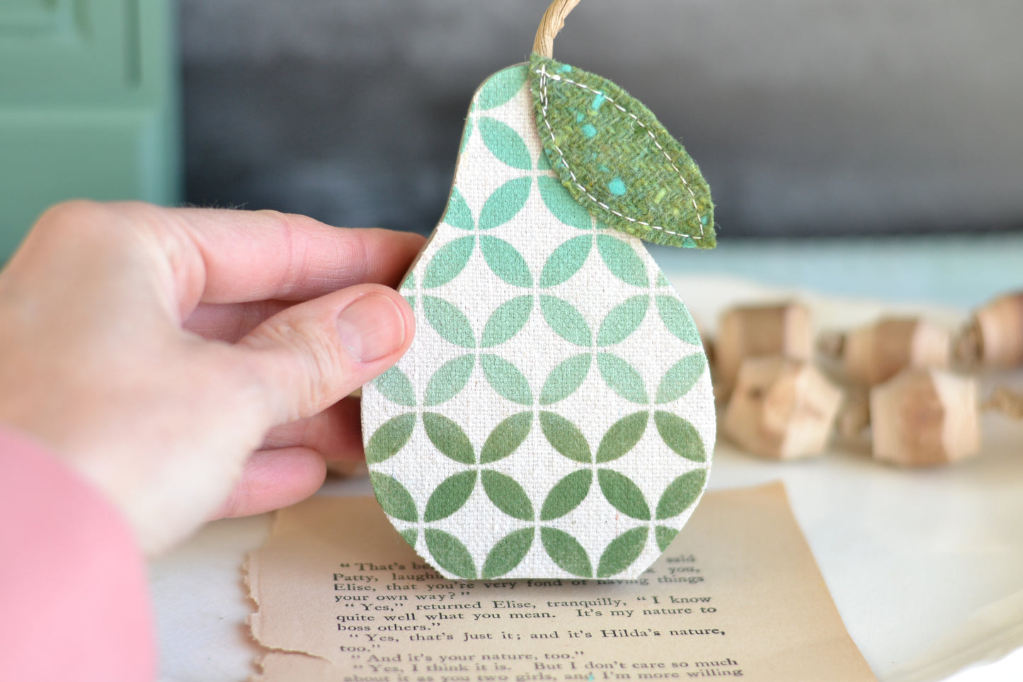Wood Pears - Stenciled and Small Joy