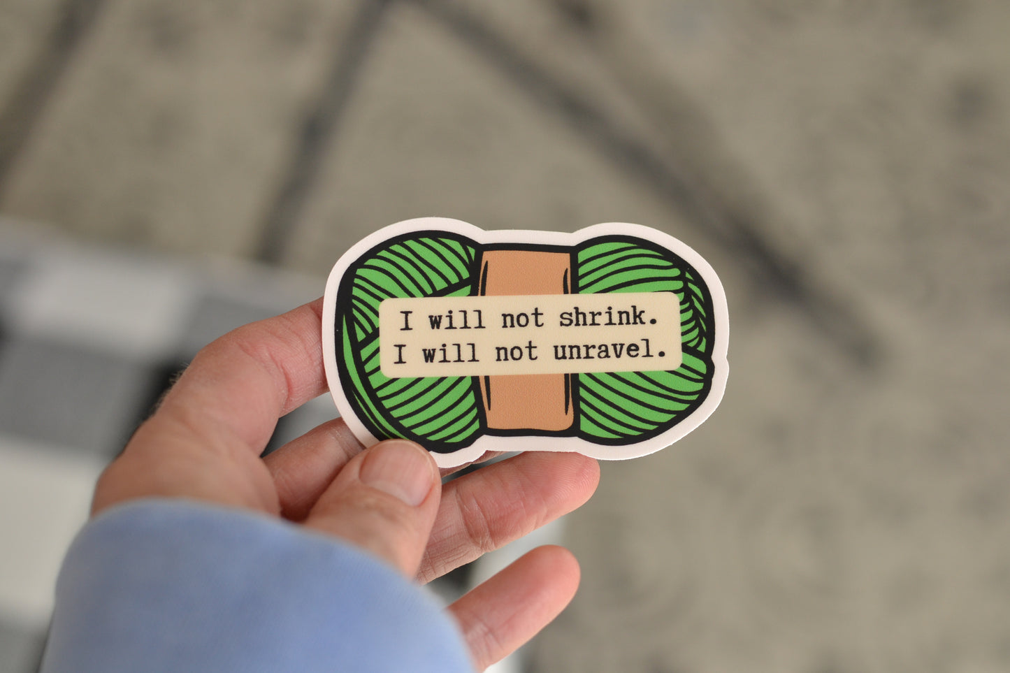 Green Yarn Sticker - *stickers ship free*