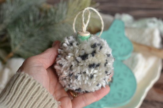 Mint 'Joy to the World' and Pom Pom Ornament SET - both included