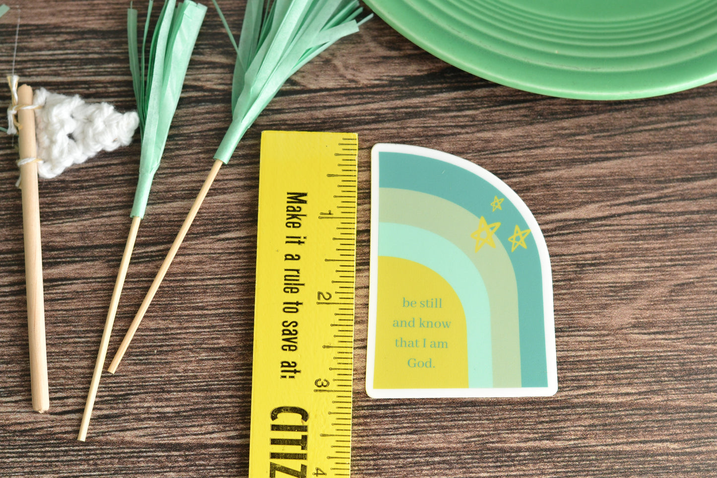 Be Still Mint Rainbow Sticker