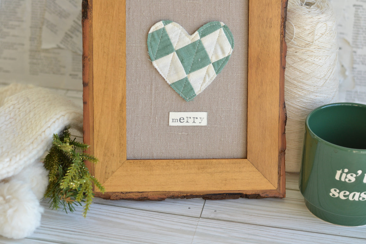 UNFRAMED Quilted Heart - 5"x7" Canvas G48 *frame not included