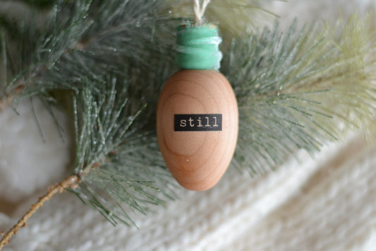 MINT VELVET Stained Wood Bulb Ornament - Still