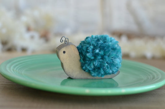 Turquoise Pom Pom Snail