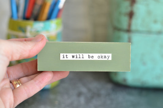 Sage Green Mini Wood Sign