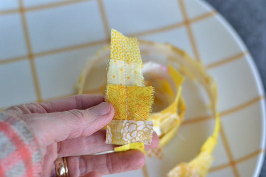 YELLOW Fabric Scrap Ribbon - 1 Yard