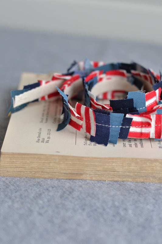 Patriotic Fabric Scrap Ribbon - 1 Yard