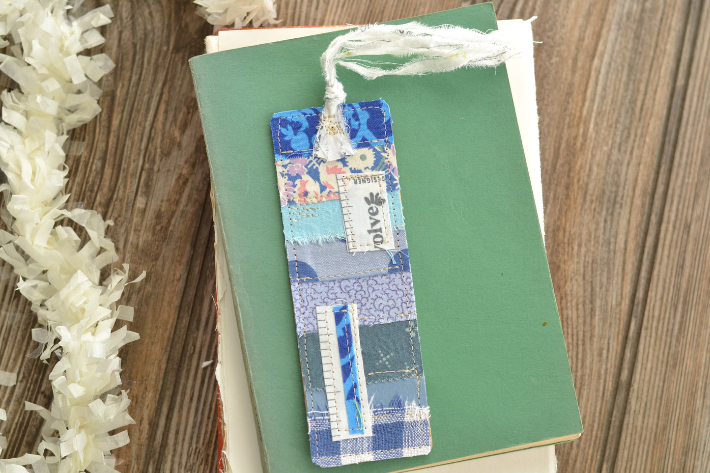 BLUE Scrappy Bookmark