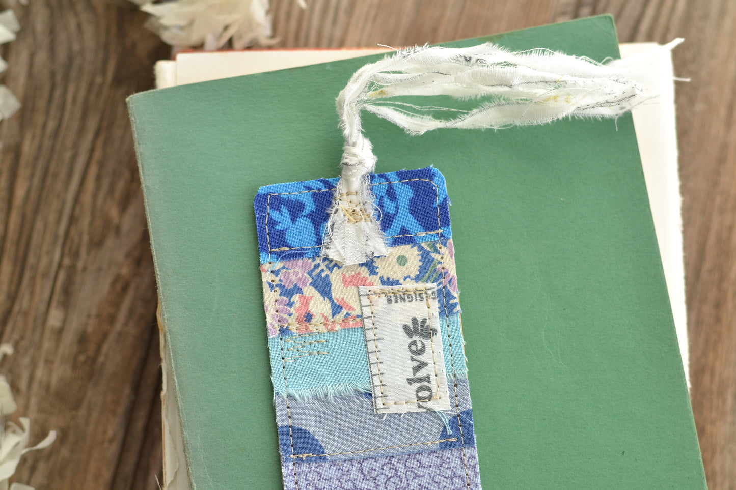 BLUE Scrappy Bookmark
