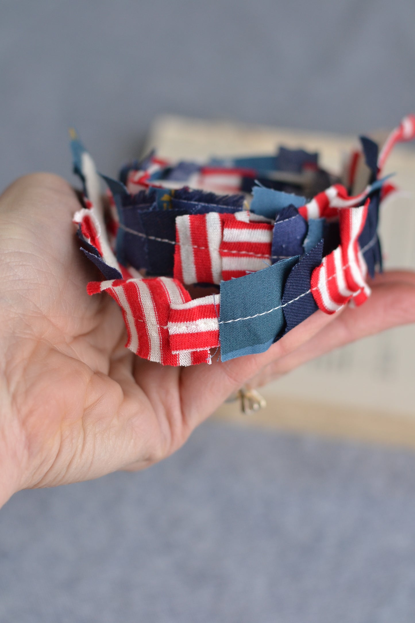 Patriotic Fabric Scrap Ribbon - 1 Yard