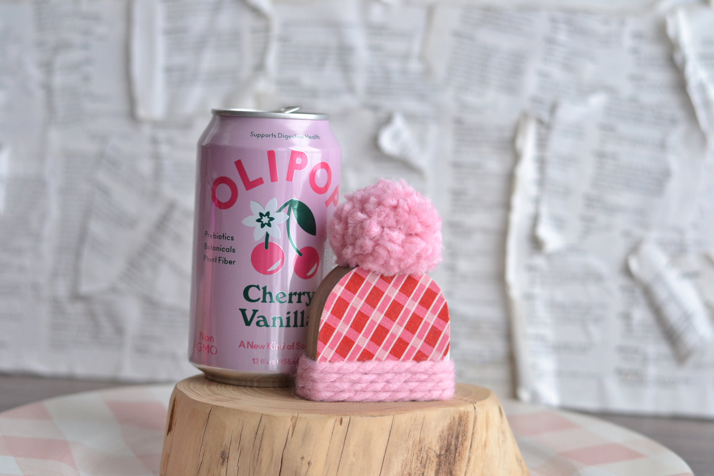 Mini Red and Pink PLAID Hat - V11