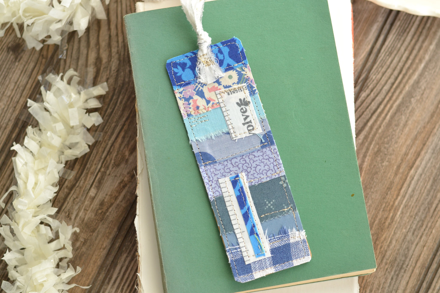 BLUE Scrappy Bookmark