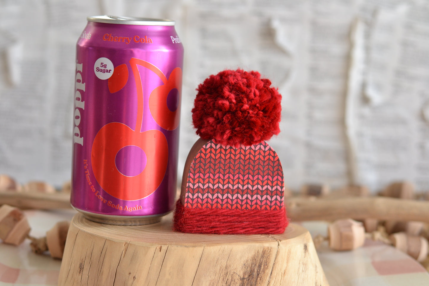 Mini Red Sweater Print Winter Beanie