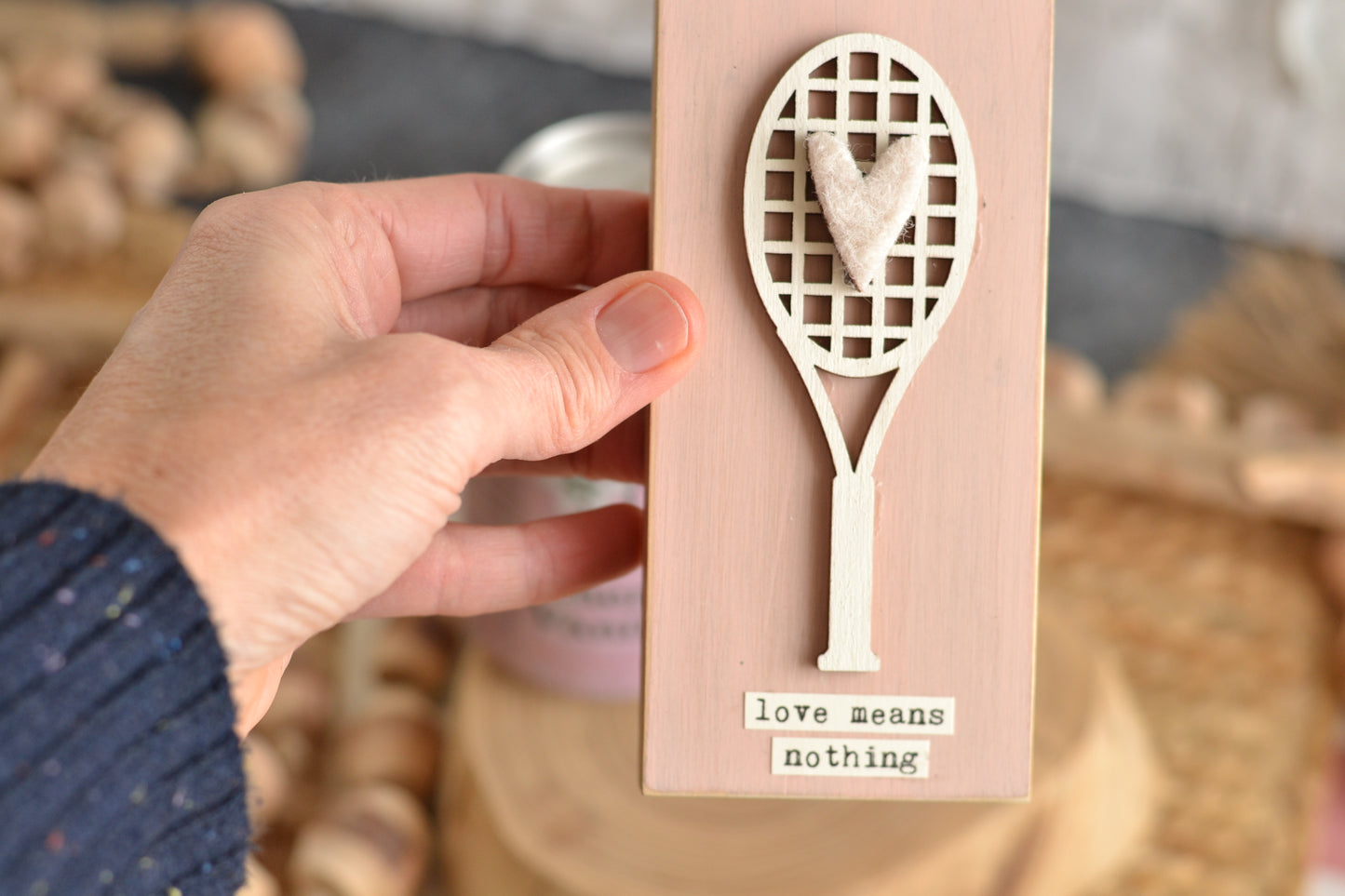 Blush Pink Tennis Valentines Sign - Love Means Nothing