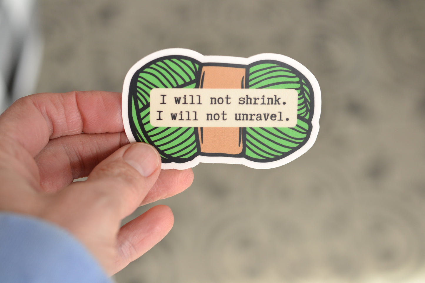 Green Yarn Sticker - *stickers ship free*