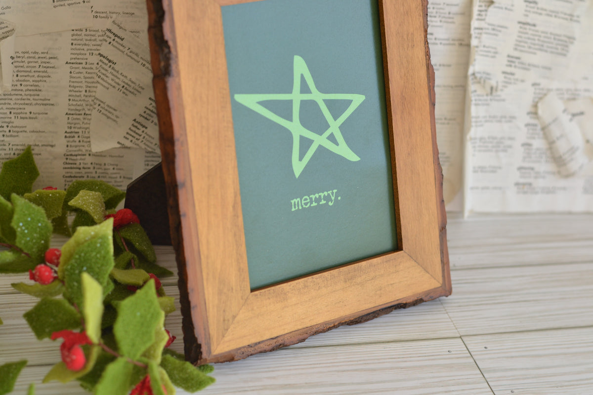 Green Merry Print - *frame not included