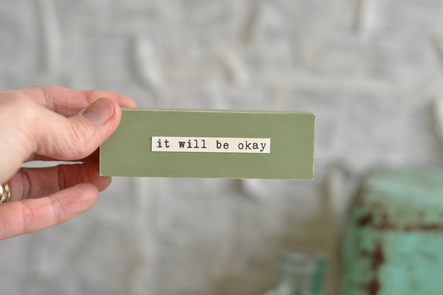 Sage Green Mini Wood Sign