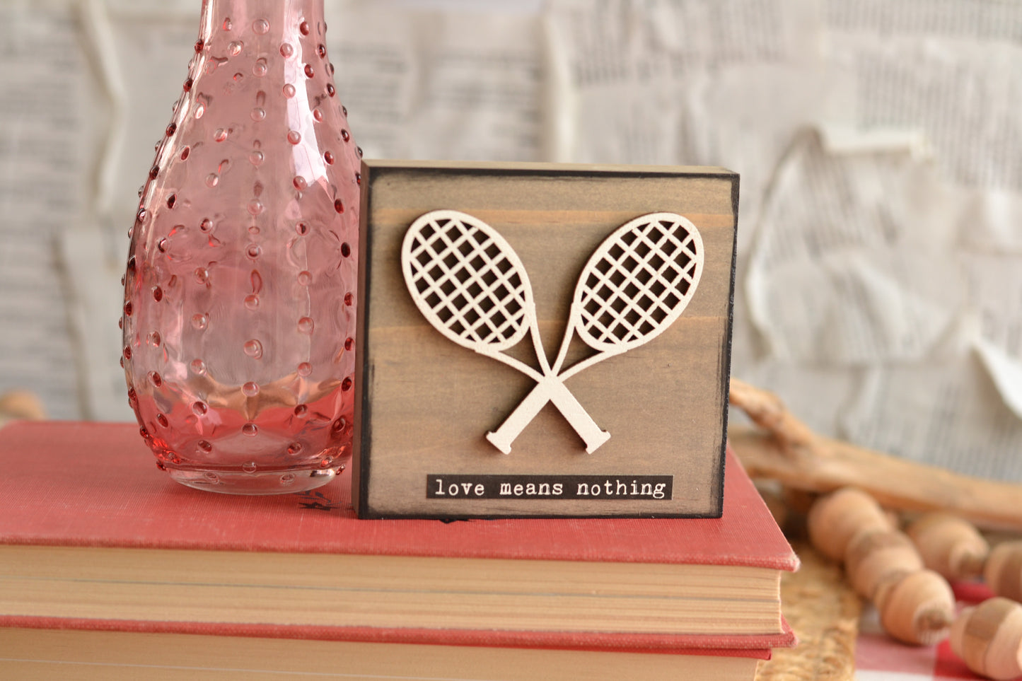 Tennis Valentines Sign - Love Means Nothing