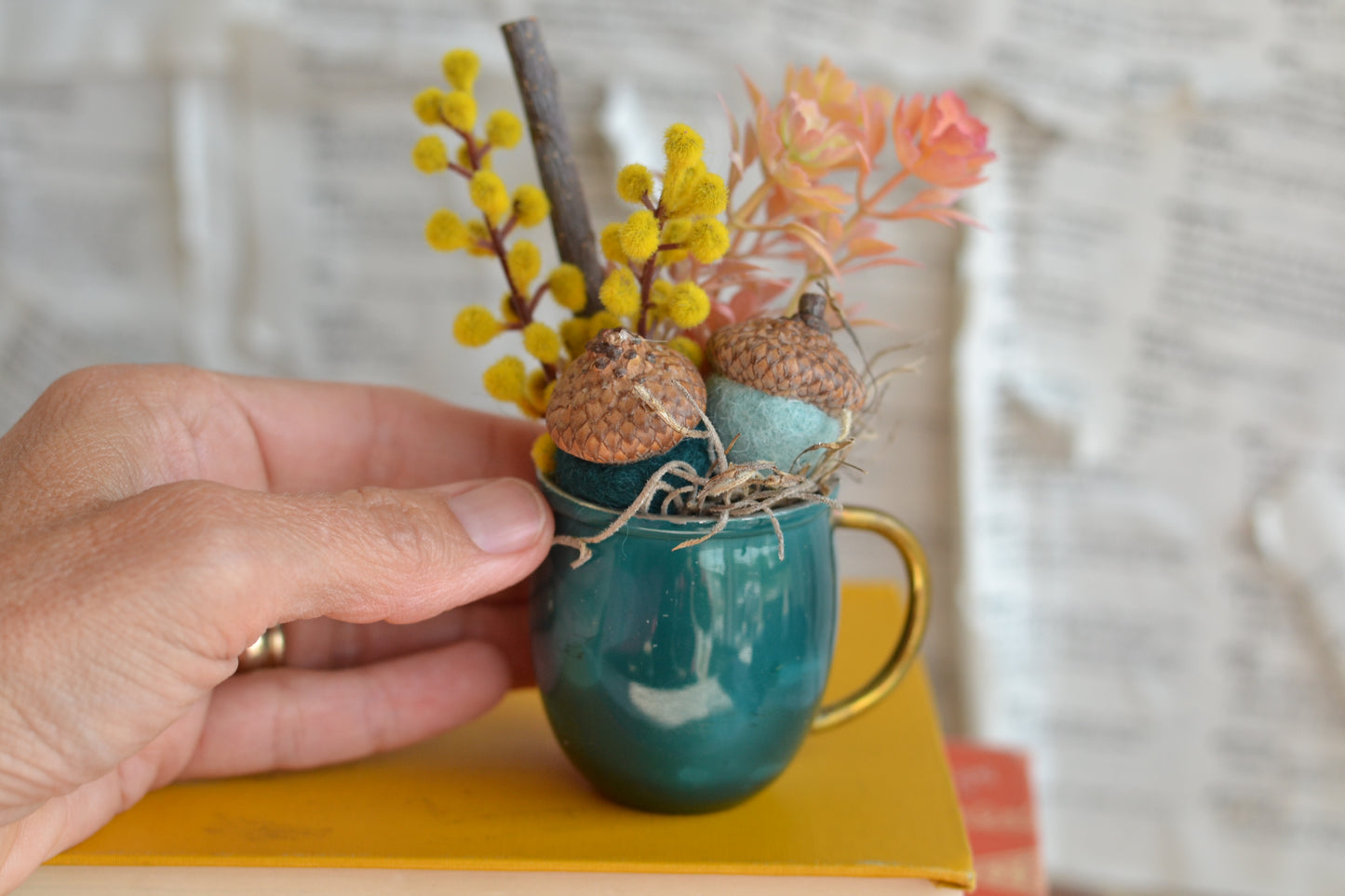 Blue Floral Mini Mug - F33