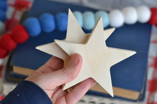 TWO Unfinished Wood Stars