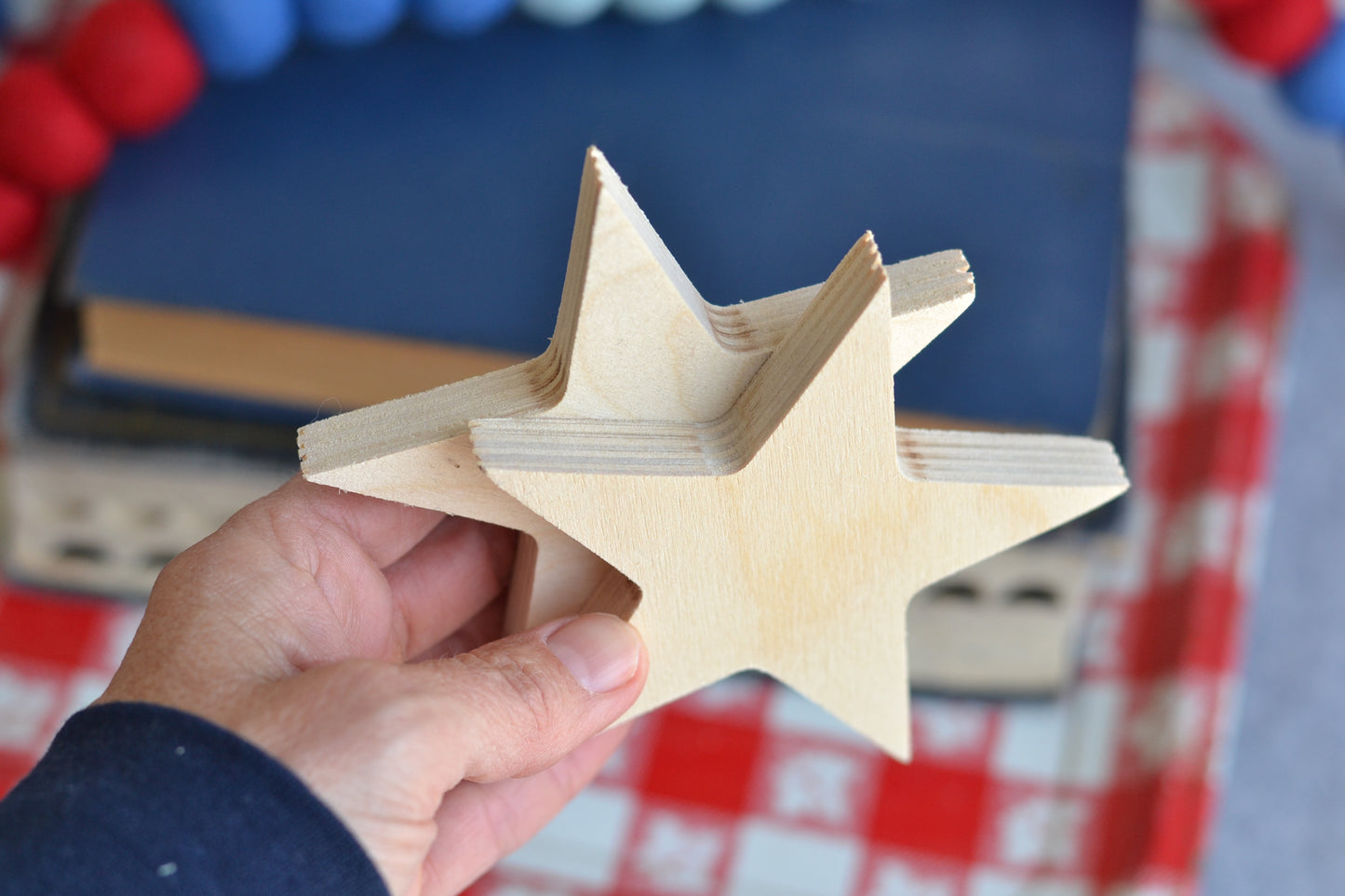 TWO Unfinished Wood Stars