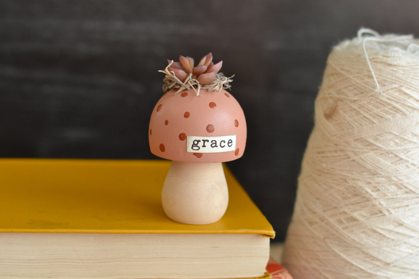 Blush Floral Wood Mushroom - Grace F20