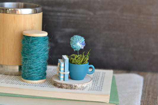 BLUE Books and Flowers Sign