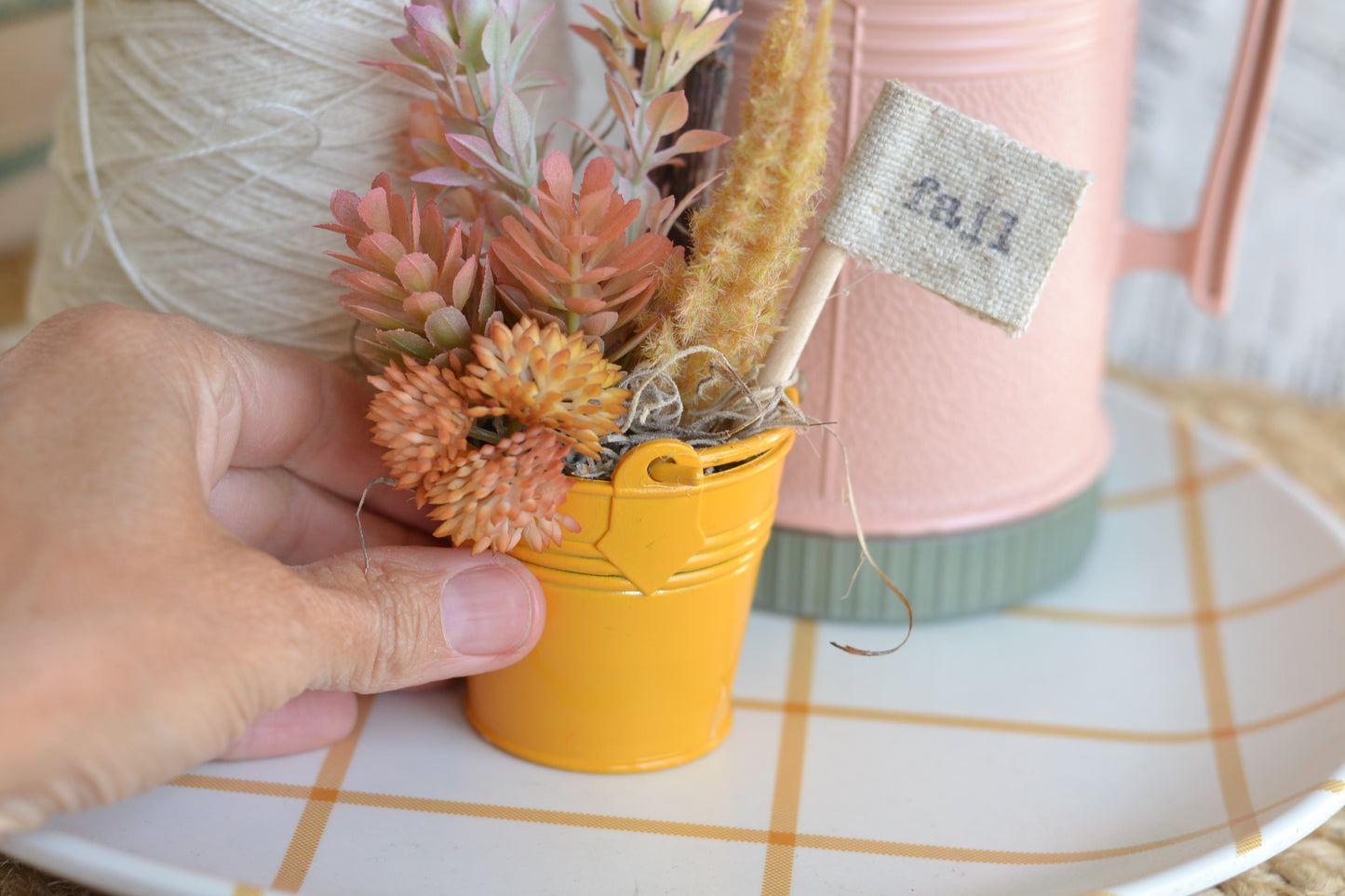 Autumn Gold Floral Mini Bucket - F43