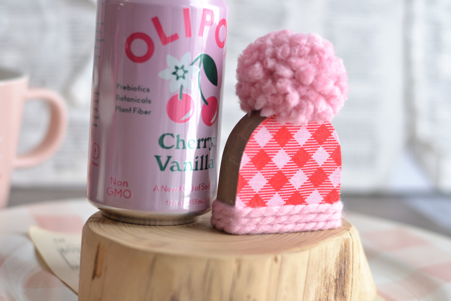 Mini Red and Pink Checkered Hat - V10