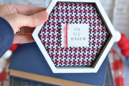 Patriotic Hexagon Shadowbox - oh my stars!