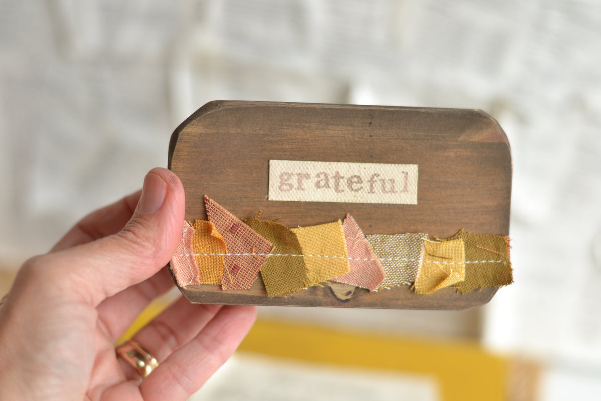 Rustic Fall Wood Block - B12