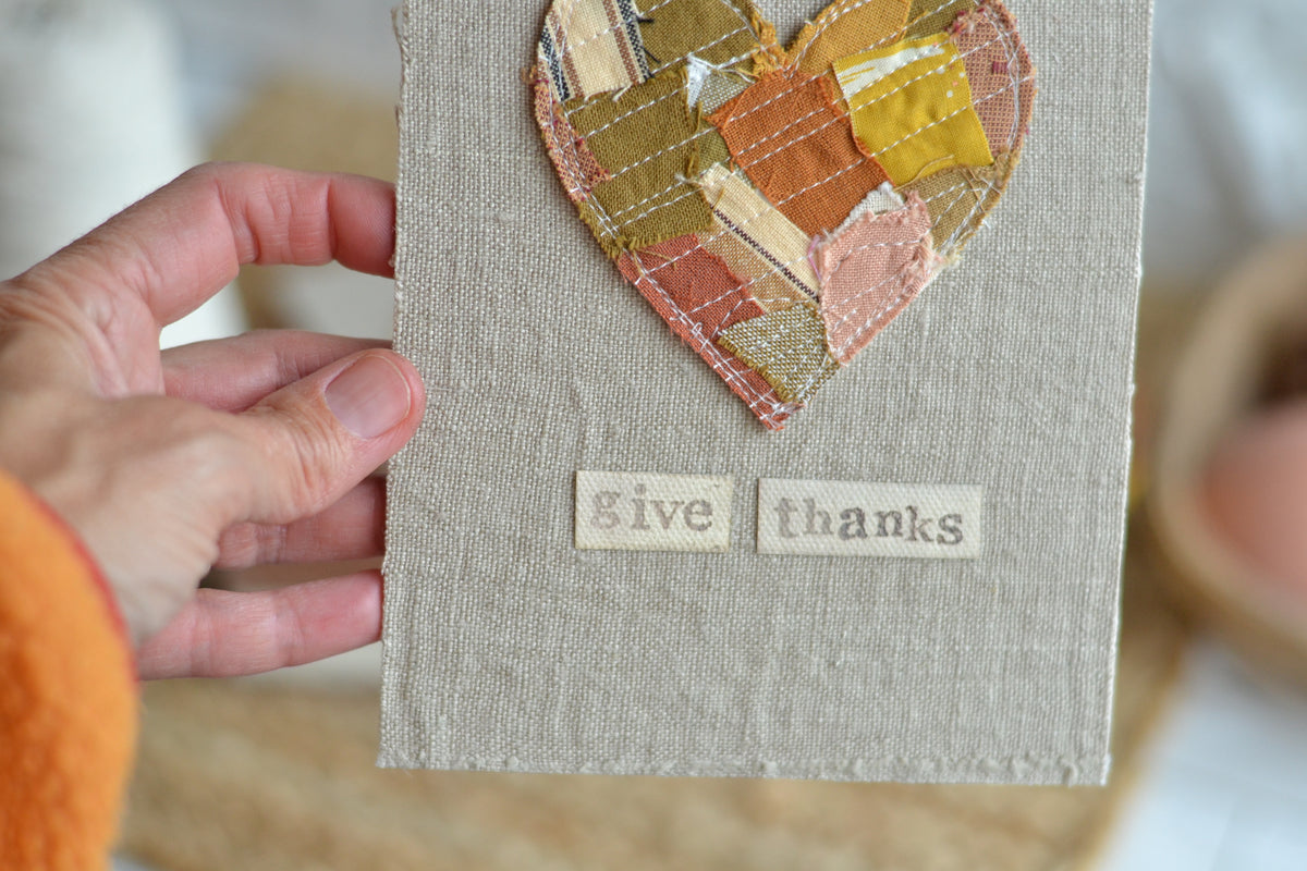 5x7 Textile Art Print - Give Thanks *frame not included