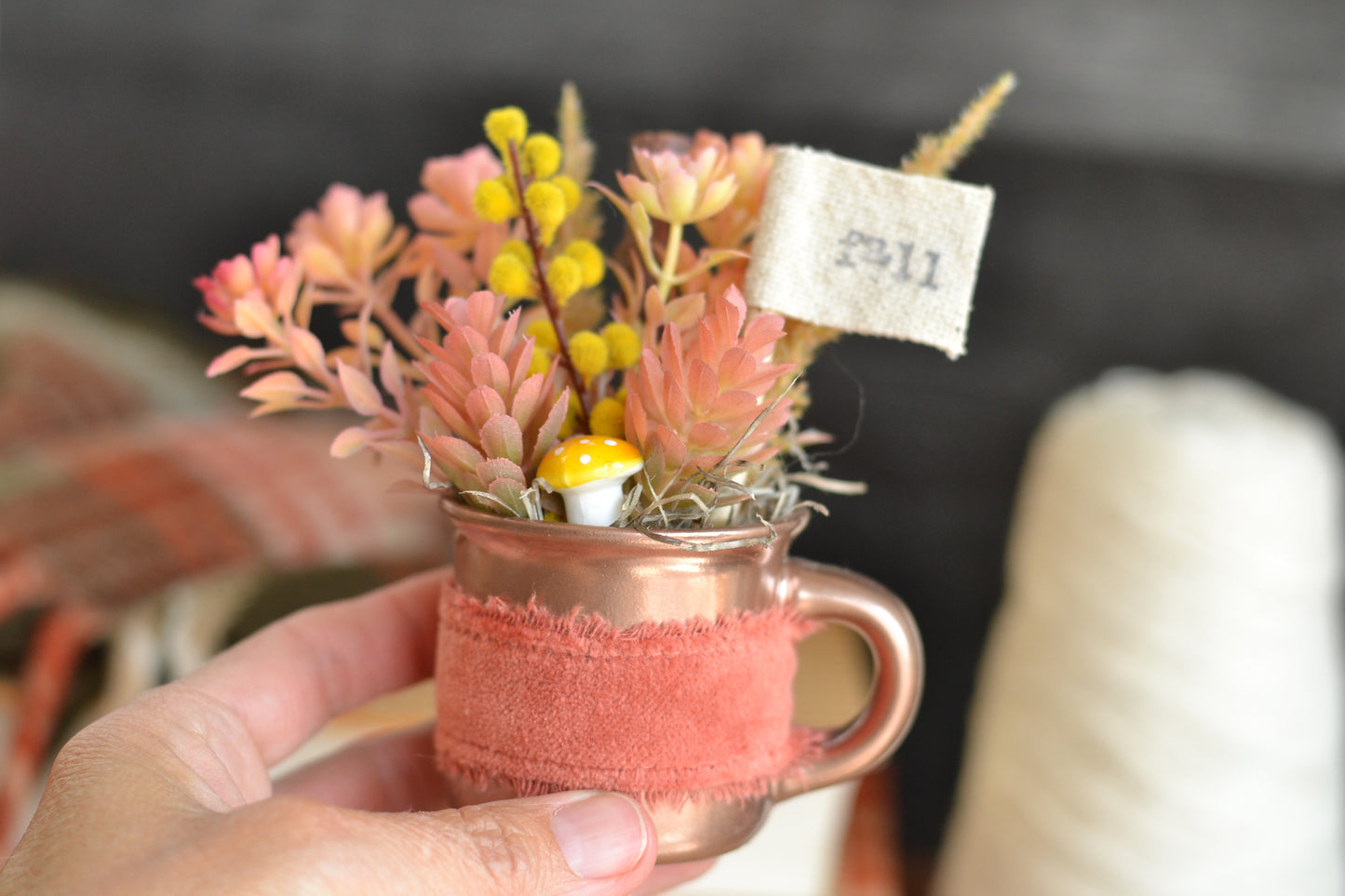 Rose Gold Floral Mini Mug - F31