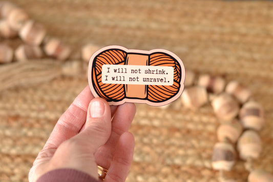 Orange Yarn - I will not shrink MAGNET