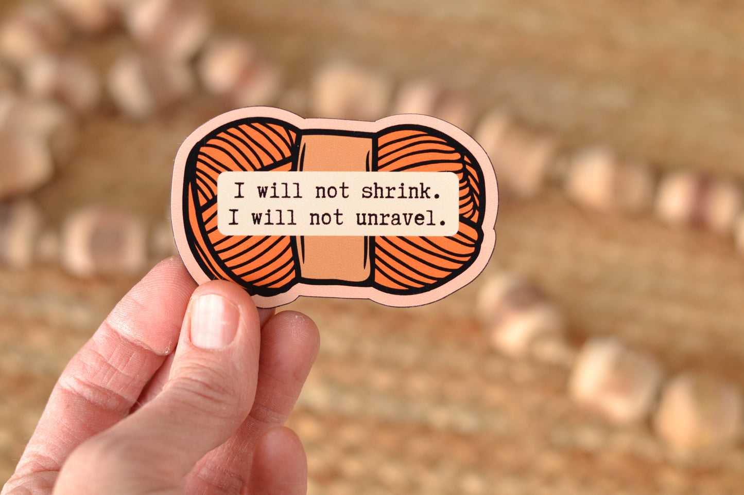 Orange Yarn - I will not shrink MAGNET