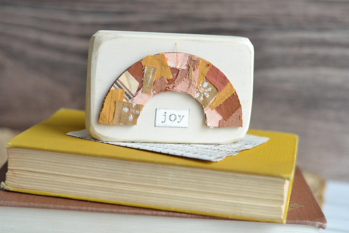 Rustic Fall Rainbow Wood Block - B15