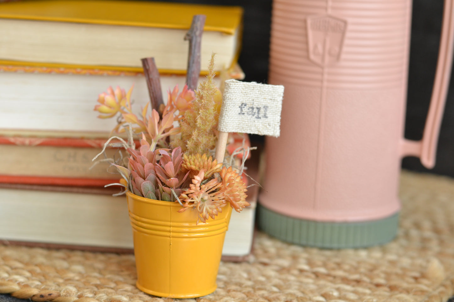 Autumn Gold Floral Mini Bucket - F43