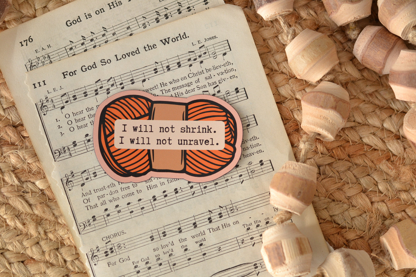 Orange Yarn - I will not shrink MAGNET