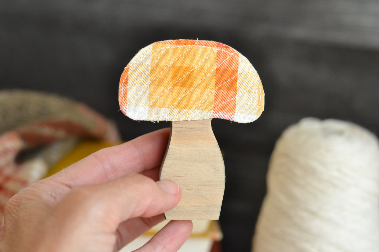 Quilted Wood Mushroom