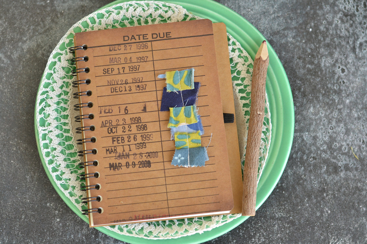 Blues & Greens Lined Library Themed Notebook