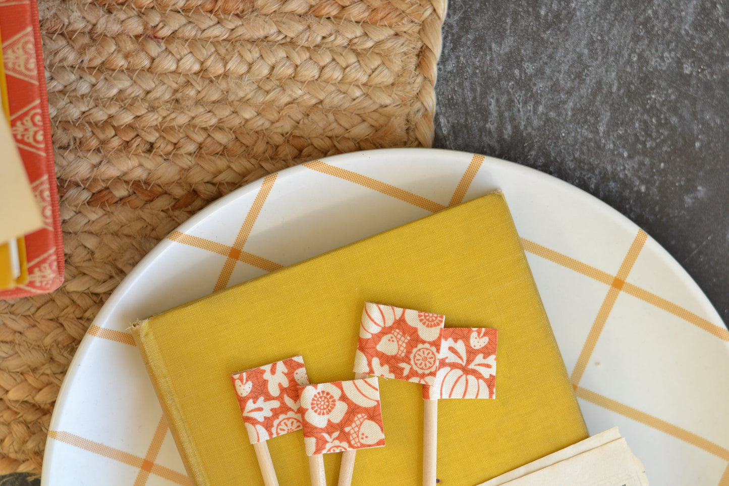 Mini Flag Set of FOUR - Autumn Orange Set
