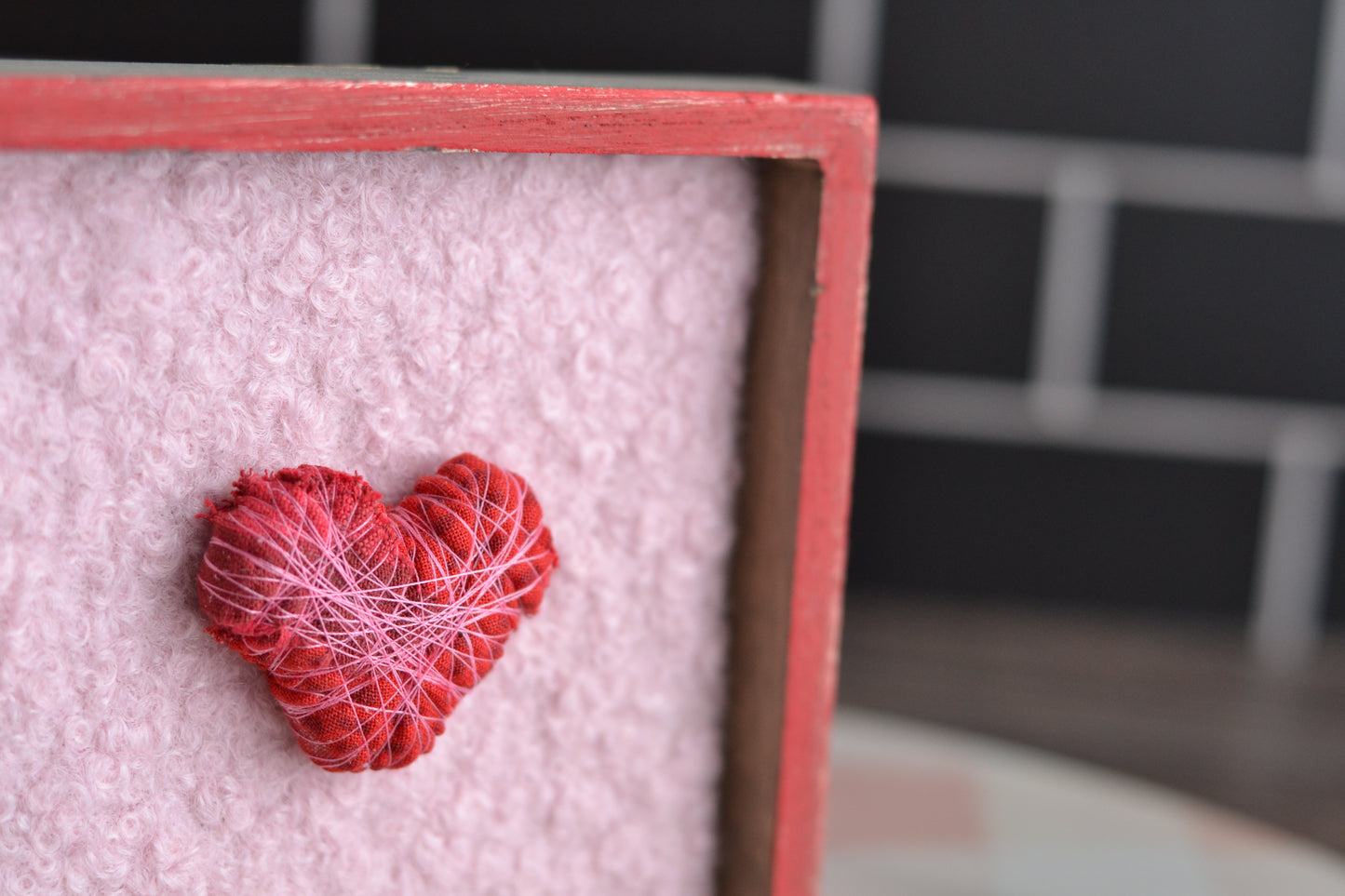 Patchwork Wrapped Heart Shadowbox Sign V06