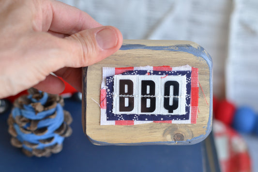 Wood Patriotic Sign BBQ