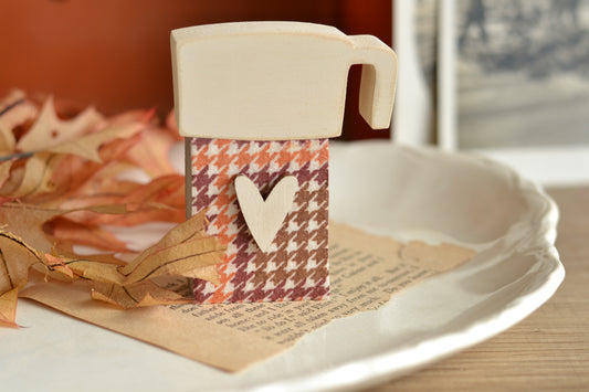 Rust and Orange Small Wood Thermos