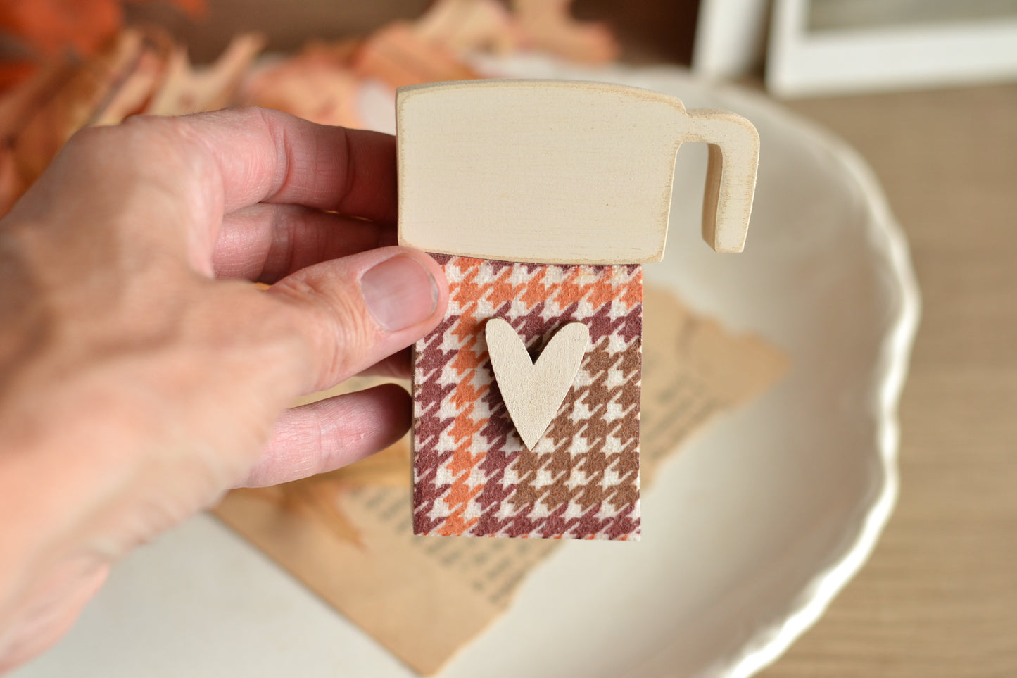 Rust and Orange Small Wood Thermos