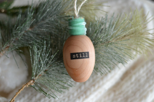 MINT VELVET Stained Wood Bulb Ornament - Still