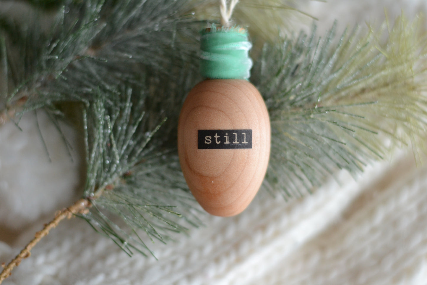 MINT VELVET Stained Wood Bulb Ornament - Still
