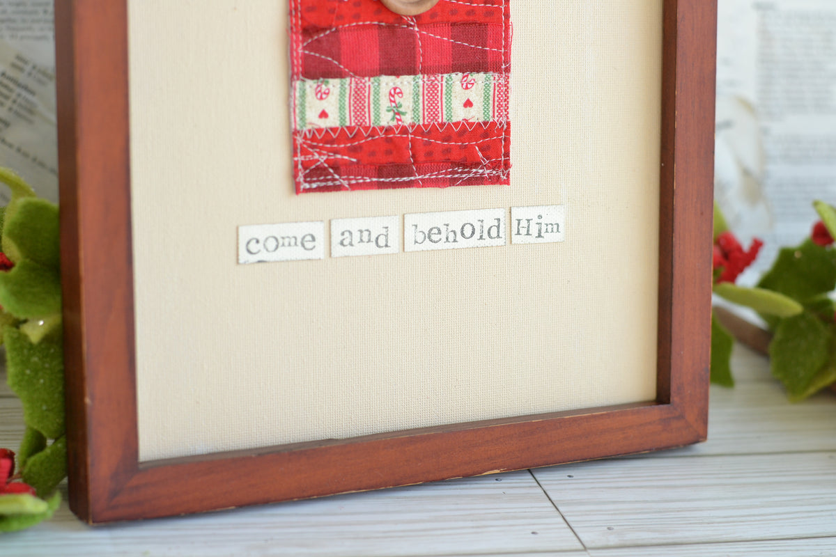 UNFRAMED Quilted House - 8"x10" Canvas   *frame not included