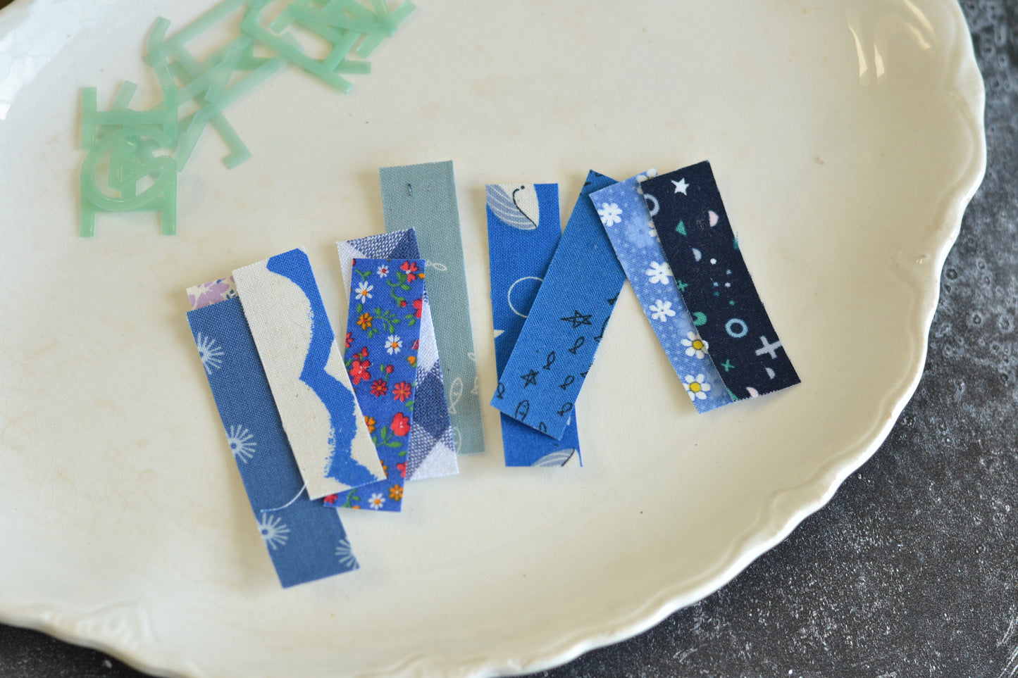 10 Pieces of Blue Fabric Washi Tape