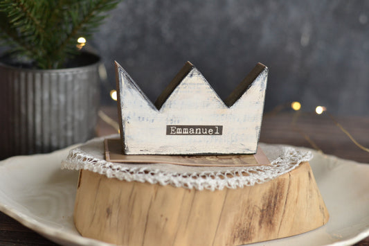 Wood Crown with Music - Emmanuel - C38